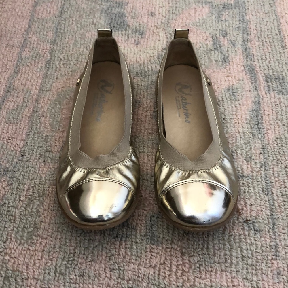 Gold ballet flats